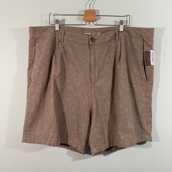 Old Navy Men Brown Linen Blend Slim Fit Short Size 44 Tall NWT - Picture 1 of 8